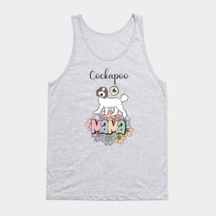 White and Chocolate Brown Cockapoo Mama 5 Tank Top